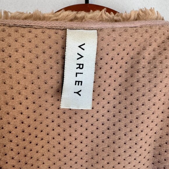 VARLEY Highwood Sherpa Faux Fur Zip Front Jacket In Roebuck/Tan Size Large - Picture 12 of 14